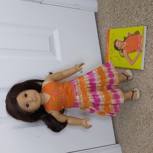 American girl doll Jess in meet outfit and book